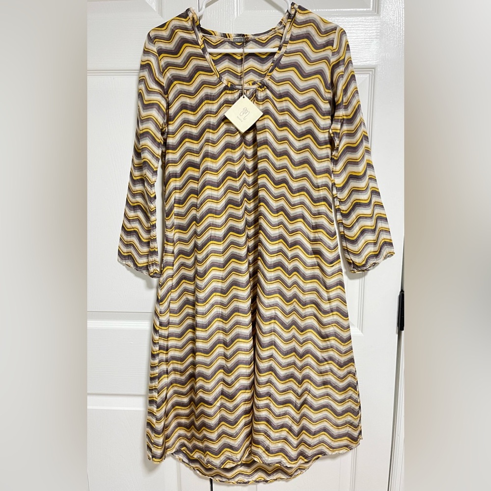 Matta Dress Women’s 100% Silk Size XS Retro Boho Multicolor Fall